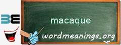 WordMeaning blackboard for macaque